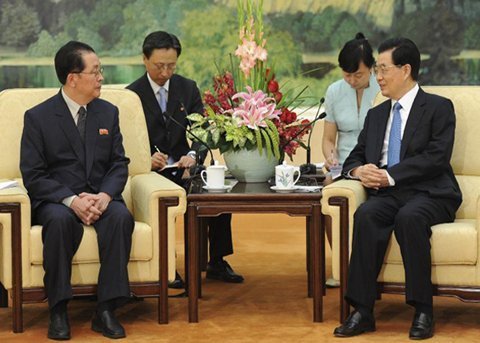 Chú Kim Jong Un hội đàm với ông Hồ Cẩm Đào