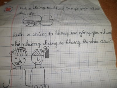 Lá thư 'thầm kín'của trò lớp 2