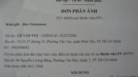 Thêm đơn 'tố' bệnh viện FV kém chuyên môn