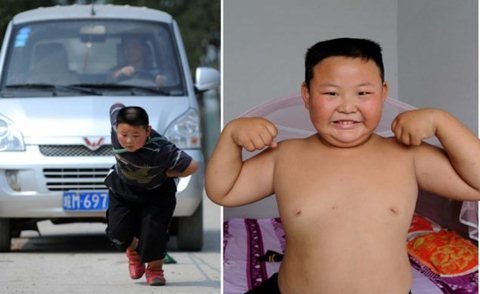 Xem cậu bé 7 tuổi kéo ô tô