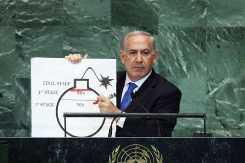 Thủ tướng Israel vẽ bom của Iran