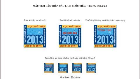 Ban hành tem chống giả lịch blốc năm 2013