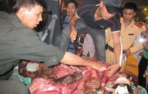 Hà Nội: Phát hiện ôtô chở xác hổ vừa bị giết