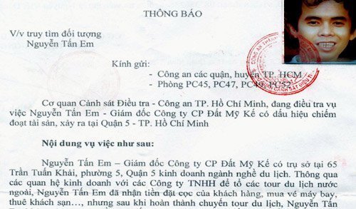 Truy tìm giám đốc lữ hành lừa đảo