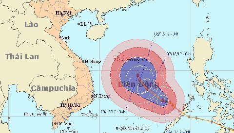Bão số 9 di chuyển chậm, hướng về Trường Sa