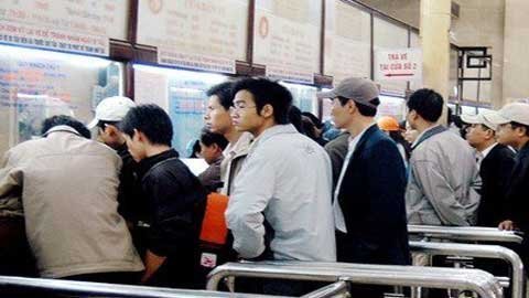 Vé tàu Tết Nhâm Thìn tăng từ 3-5%