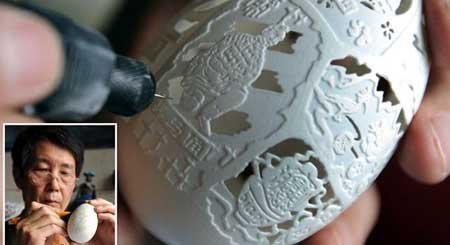 Những tác phẩm cực tinh tế trên vỏ trứng