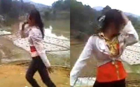Thôn nữ 'lắc' nhạc sàn bên mương ruộng gây choáng