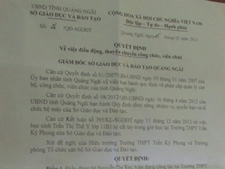 Luân chuyển cô giáo bị học sinh cứa tay phản đối