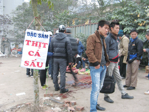 Thịt cá sấu bán vỉa hè đắt khách