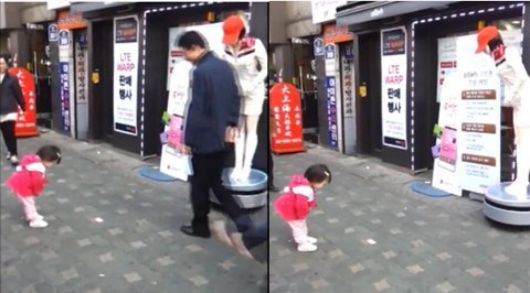 Cười vỡ bụng với em bé cúi chào robot