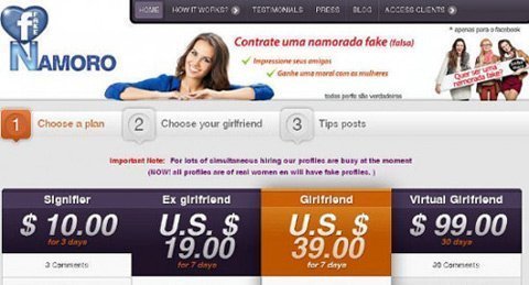 Dịch vụ thuê bạn gái ảo ở Brazil