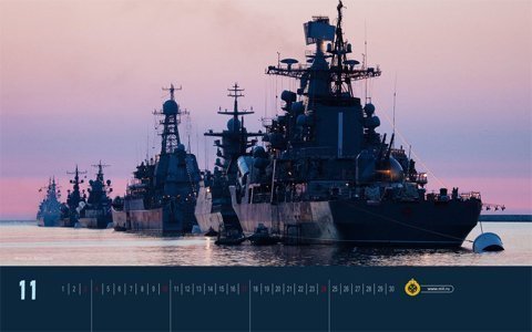 Xem bộ lịch toàn vũ khí khủng của Hải quân Nga