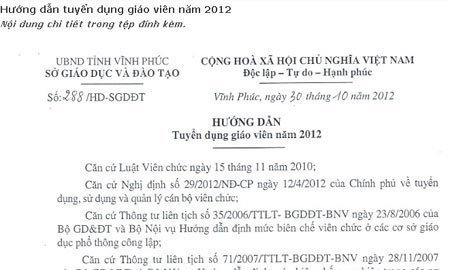 Vĩnh Phúc lên tiếng về cách tuyển giáo viên lạ