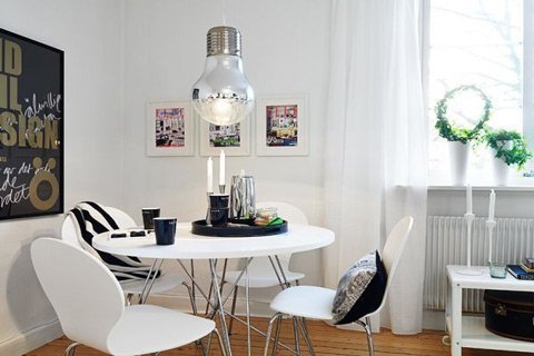 Kết hợp nội thất đen - trắng 