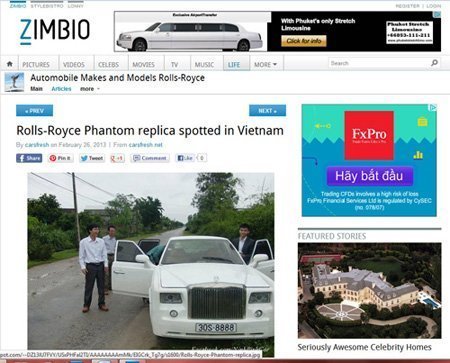 Xe Phantom 'made in Vietnam' lên báo nước ngoài