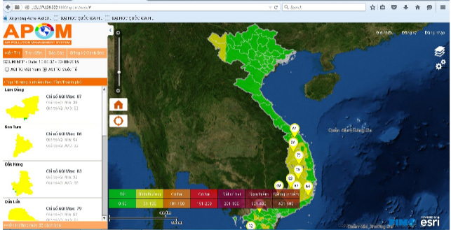 Phát triển công cụ cảnh báo ô nhiễm không khí bằng ảnh vệ tinh