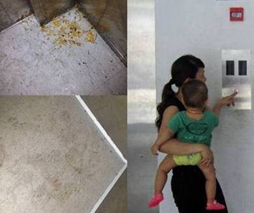 Kinh hãi cảnh cho con ăn bột, tè dầm trong thang máy chung cư