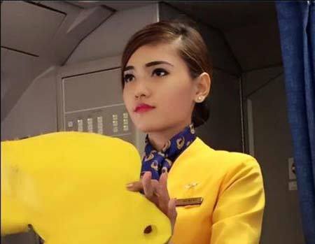 Nữ tiếp viên hàng không xinh đẹp “đốn tim” hành khách