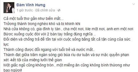 Đàm Vĩnh Hưng cay đắng tâm sự về cuộc đời mình