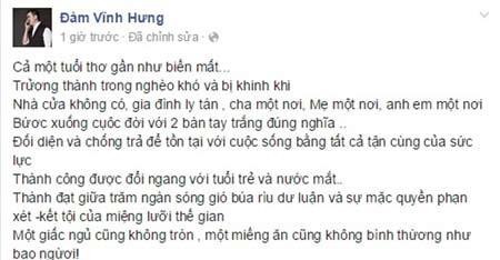Đàm Vĩnh Hưng cay đắng tâm sự về cuộc đời mình