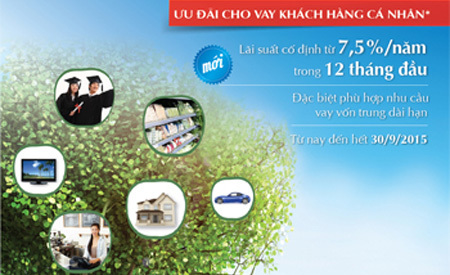 VietinBank giảm lãi suất cho vay cố định còn từ 7,5%/năm