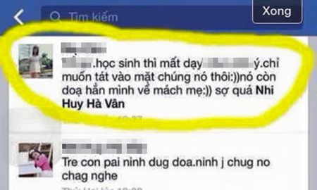 Cô giáo mầm non mất việc vì xúc phạm trò trên Facebook