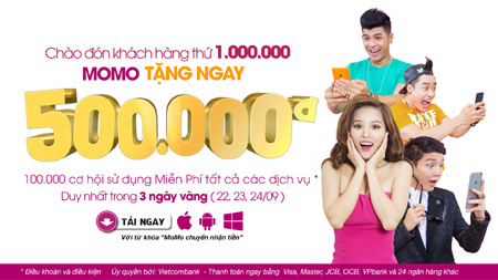 3 ngày, 50 tỷ đồng ưu đãi người dùng MoMo