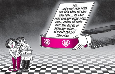 Kiện nhà gái đòi tiền, vàng cưới
