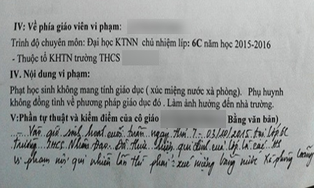 Cô giáo bắt trò súc miệng bằng xà phòng vì nói tục