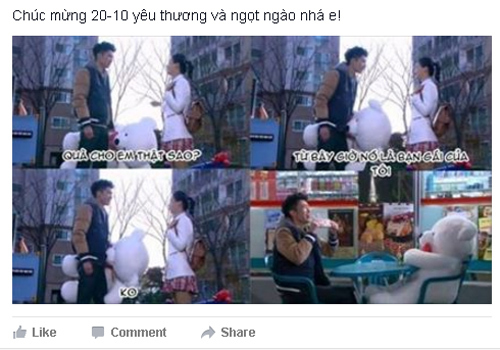 Những hình ảnh chúc 20/10 trên Facebook gây 