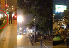 Hàng trà đá "dị" bán giữa đường tại Hà Nội