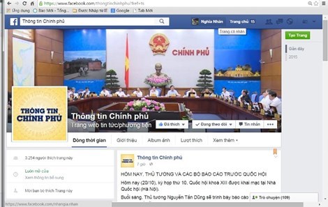 Chính phủ muốn phủ sóng thông tin trên Facebook