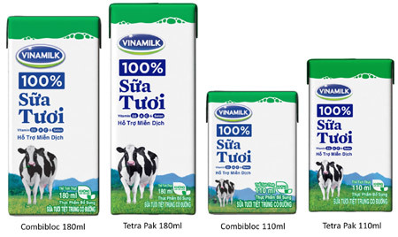 Sữa tươi Vinamilk có thêm bao bì mới