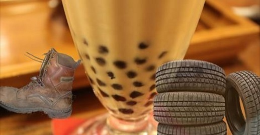 Trân châu trà sữa Trung Quốc làm từ... lốp xe, đế giày