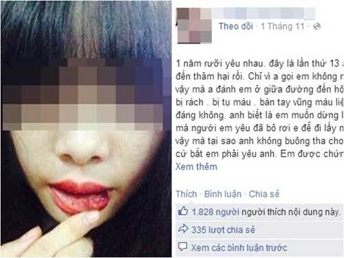 Tâm sự xót xa của cô gái bị người yêu đánh 13 lần trong hơn 1 năm