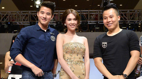 Ngọc Trinh bẽn lẽn bên trai đẹp người Thái
