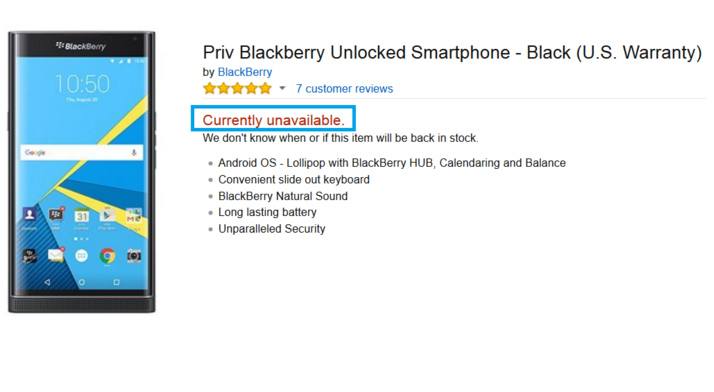 BlackBerry Priv cháy hàng chỉ sau vài giờ