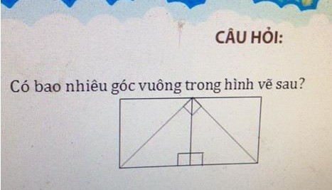 Bài toán lớp 3 tìm số góc vuông gây tranh cãi