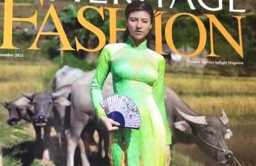 Tạp chí của Vietnam Airlines nói gì về việc in hình chùa lên áo dài?