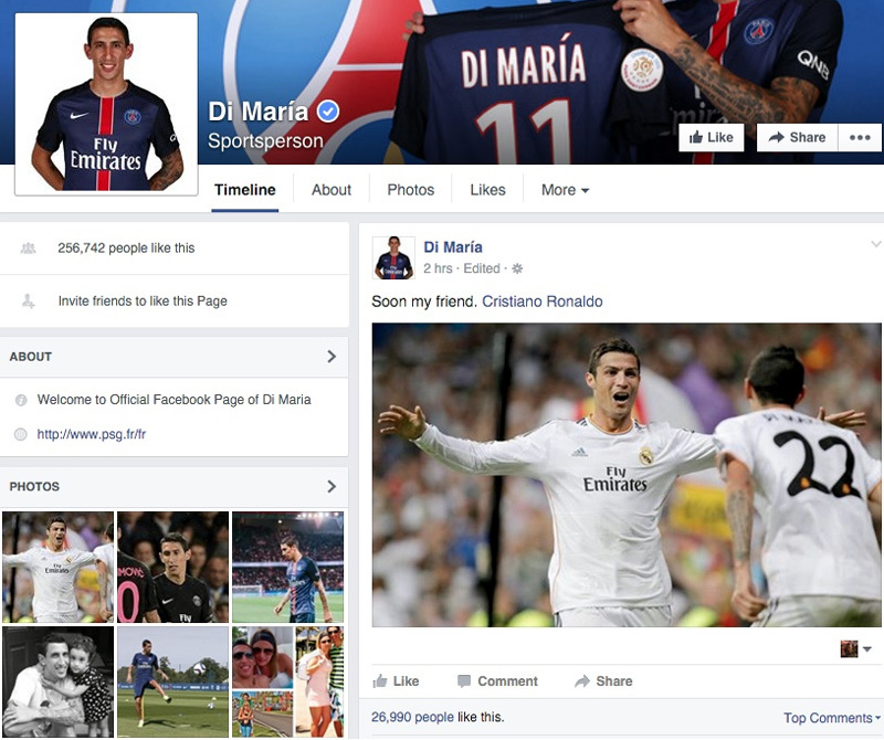 Di Maria úp mở chuyện Ronaldo cập bến PSG