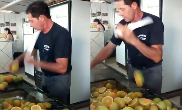 Cao thủ bổ cam khiến người xem rợn gáy