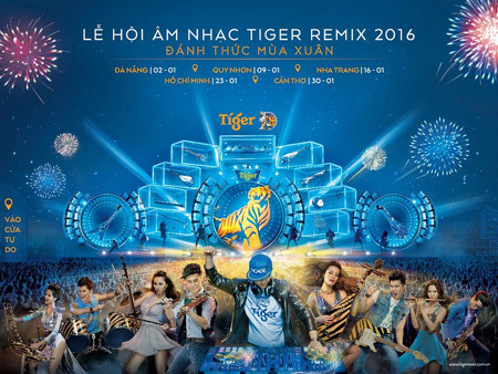 Đánh thức mùa xuân với đại nhạc hội Tiger Remix 2016