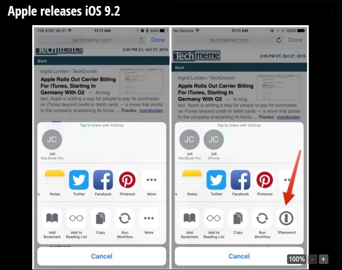 Apple thêm tính năng mới cho iPhone trong iOS 9.2