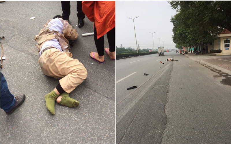 Hà Nội: CSGT bị xe tải đâm kéo lê 20m trên đường