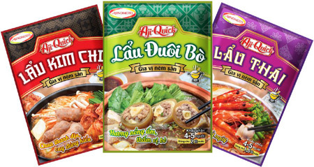 Aji-Quick ra mắt gia vị lẩu kim chi, lẩu đuôi bò