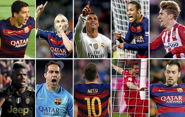 Top 10 sao 2015: Messi số 1, Ronaldo... hạng 8!