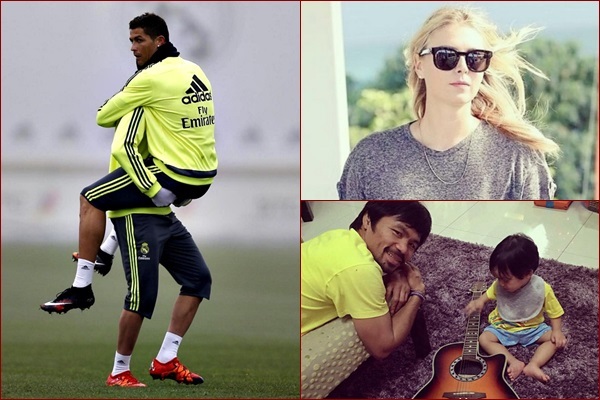 Ronaldo được đồng đội bế, Sharapova xinh tươi bát phố