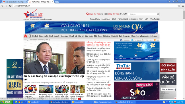 Báo VietNamNet thay giao diện