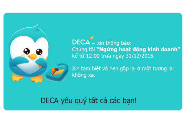 Sàn thương mại điện tử Deca.vn bất ngờ đóng cửa